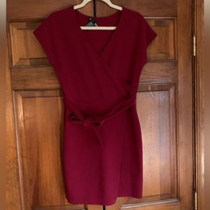 Red wrap dress